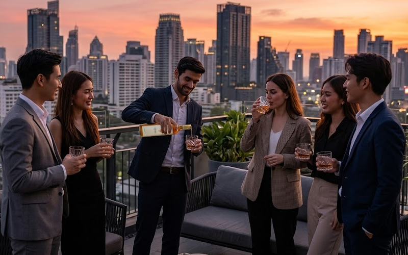 Premium The Nation Pride Indian whisky with rich amber color and smooth texture in glass