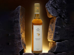 TheNationPrideWhisky bottle with ice cubes and classic whisky glass