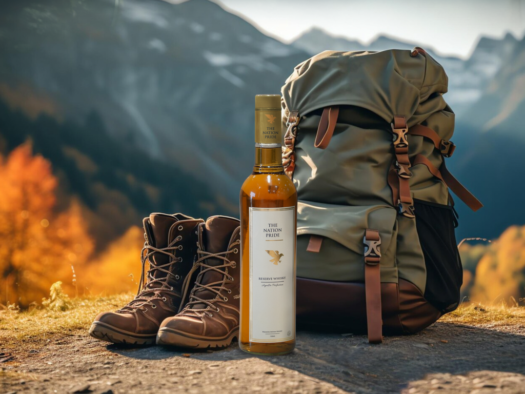 TheNationPrideWhisky with warm lighting and blurred premium background
