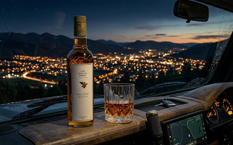 The Nation Pride Whisky premium Indian whisky with rich flavor and smooth finish