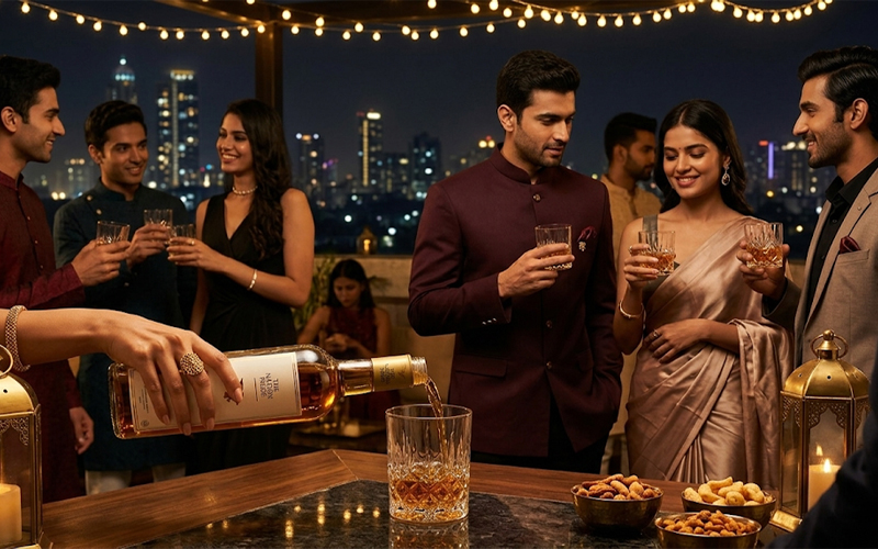 The Nation Pride Whisky representing premium whisky in India for modern celebrations