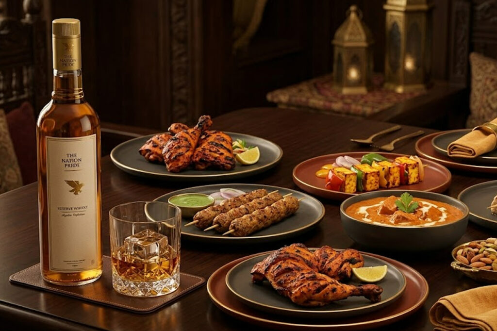 Premium whisky served with delicious food pairings