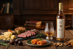 Best food with whisky including cheese, nuts, and dark chocolate