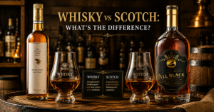 Whisky vs Scotch comparison by Grihy explaining key differences in flavor and origin